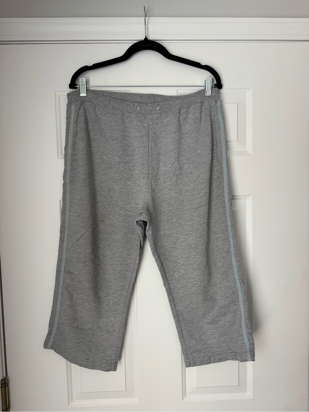 Grey Y2K Capri Sweats with Baby Blue Side Stripe